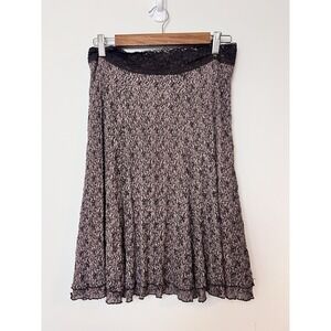 Cabi Grunge Y2K Lace Skirt Medium‎ Crinkle Stretch Goth Vintage Slipcore